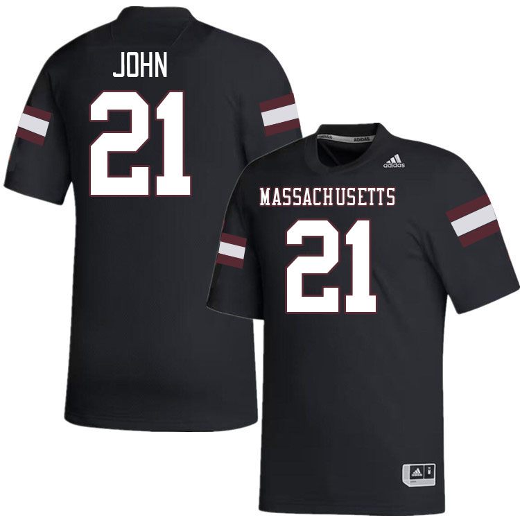 Massachusetts Minutemen #21 Jalen John College Football Jerseys Stitched-Black